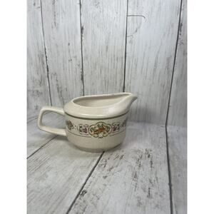 Lenox Temperware SAMPLER Gravy/Cream Pitcher Bird Fruit Basket Pattern Green